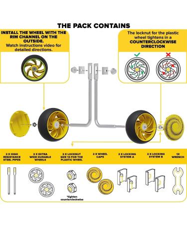 Ultraverse Kids Bike Training Wheels - Wide Silent Wheels - Yellow Kit for 20 Single Speed Bicycles - Stabilizers for Girls & Boys - Buy Online on GoSupps.com