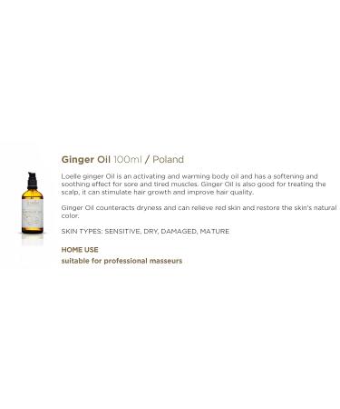 Loelle Ginger Oil - Organic Healing Massage Oil for Muscle Pain Relief (100ml) - Spicy & Stimulating Moisture Care - Buy Online on GoSupps.com