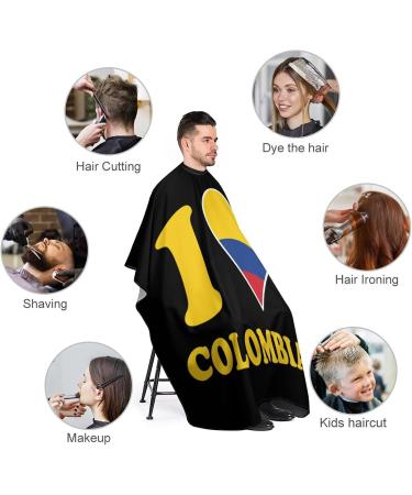 I Love Colombia Flag Hair Cutting Cape | Professional Barber Apron for Salon Hairdressing - Buy Online on GoSupps.com