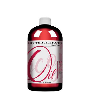 Bitter Almond Oil - 16 oz - 100% Pure All Natural Organic Sourced Non GMO Bulk Carrier Oil - for Skin Hair Body Nails Face Arms & Legs - Hydrates Nourishes Moisturizes (Packaging May Vary)