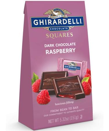 Ghirardelli Dark and Raspberry Squares Stand Up Bag 5.32 Ounce by Ghirardelli