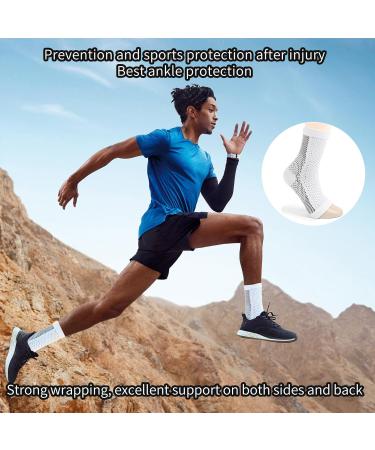 Haqatr 4 Pairs Neuropathy Socks Compression for Plantar Fasciitis Relief - Ankle Support Brace - Breathable Neuro Socks for Women Men - Black+White - Buy Online on GoSupps.com