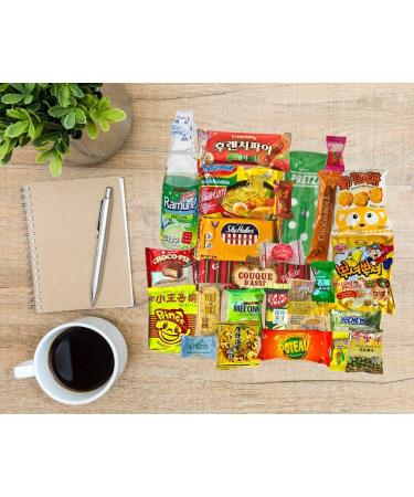 Delicious Mashi Box Asian Dagashi Snack Surprise - 25 Piece Snack Assortment with Instant Noodles & Drinks - Buy Online on GoSupps.com