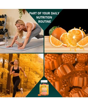 Fruitoday Iron Gummies with Vitamin C, B6, B12 and Folate - Gentle Ferrous Bisglycinate for Daily Nutrition - Orange Flavor - 60 Gummies - Buy Online on GoSupps.com