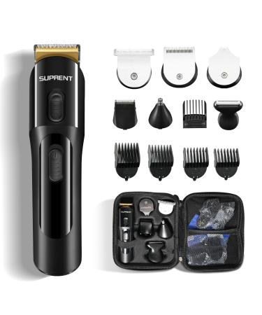 Beard Trimmer for Men - 16-Pieces of Men's Grooming Kit for Beard Hair Body Groin Nose & Ear - IPX7 Waterproof Electric Shaver for Wet and Dry Use