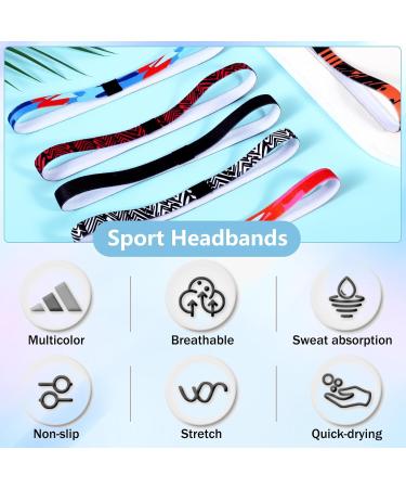 6 Stylish & Slipproof Men's Hair Bands - Elastic Sport Headbands for Boys | Perfect for Yoga Football & Jogging - Buy Online on GoSupps.com