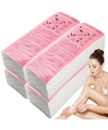 GEN'C B AUTY 400PCS Wax Strips Non-Woven Wax Strips for Facial and Body Professional Arms Legs Lip Eyebrow Hair Removal wax strips (8'' x 2.75''). 400pcs White