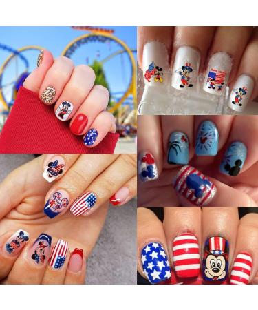 12Pcs 4th of July Nail Art Stickers - American Flag Designs Self-Adhesive Decals for Women and Kids - Buy Online on GoSupps.com