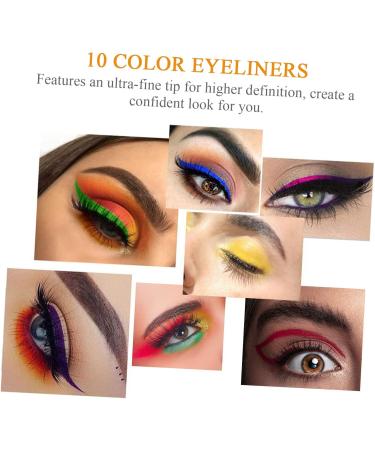 FRCOLOR 10pcs Colored Liquid Eyeliner Waterproof Eyeliner Cosmetic Accessories Makeup Pen Make up - Buy Online on GoSupps.com