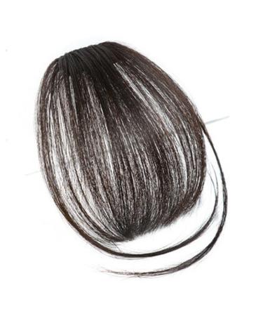 Bangs Hair Clip Bangs Hair for Women Clip In Blunt Fringe Bangs Non-remy Human Hair Air Fringe Bangs Invisible Seamless Indian Natural Straight Flat Bangs Hairpiece Bangs Clip in Hair (Color : Natura Natural Color T