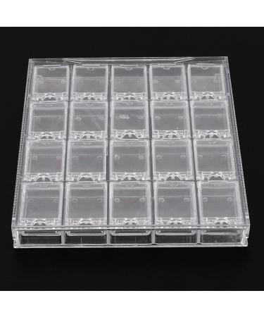 Geynutaly 20 Girds Acrylic Makeup Organizer Nail Art Storage Box Clear Display Case Organizer Holder For Jewelry Nail Rhinestone Beads Box Transparent - Buy Online on GoSupps.com