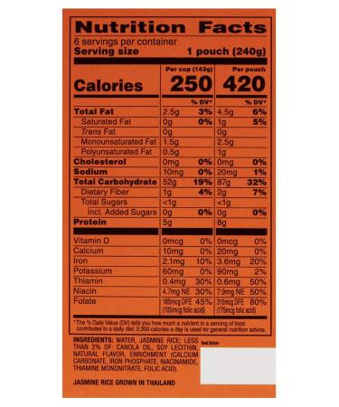 UNCLE BENS Jasmine Ready Rice 6 Pouches 8.5 oz - Pack of 1 | 51 oz Total Weight - Buy Online on GoSupps.com