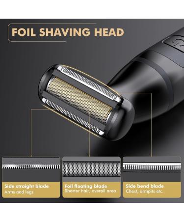 Kibiy Body Groomer for Men - IPX7 Waterproof Wet/Dry Trimmer with USB-C Charging, Electric Razor for Balls & Pubic Hair - Black - Buy Online on GoSupps.com