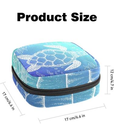 Buy Eco-Friendly Sea Turtle Pattern Menstruation Pad Bag with Zipper - Stylish Tampon & Napkin Bags for Women & Girls | International Shipping Available - Buy Online on GoSupps.com