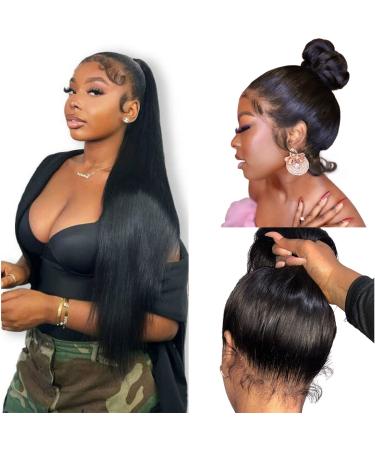 Full 360 Lace Front Wigs Human Hair Pre Plucked 22Inch 180% Density HD Transparent Straight Lace Front Wigs Human Hair Brazilian Virgin Human Hair Wigs 360 Lace Frontal Wigs For Black Women 22 Inch 180% 360 Straight Lace F…