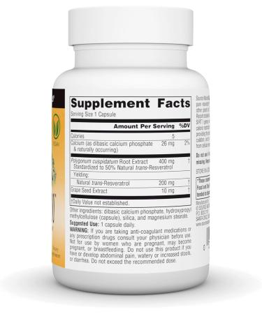 Source Naturals Resveratrol for Heart and Healthy Aging* - 200 mg- 60 Vegan Capsules - Buy Online on GoSupps.com