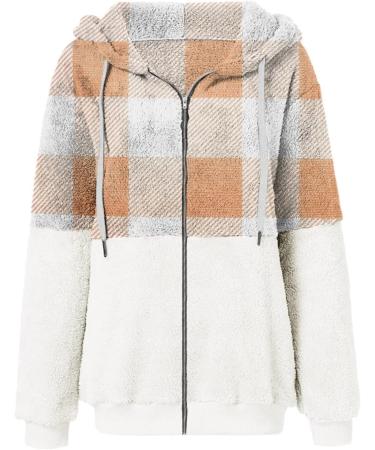 Hanxiulin Oversize Winter Coat & Plush Hoodie Jacket for Women - Warm Long and Perfect for Hiking | XL Orange - Buy Online on GoSupps.com