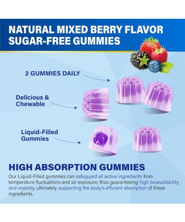 Mens Multivitamins Gummies with Methylated Vitamins - Vegan Omega-3 CoQ10 Vitamin A C D3 K2 B12 Calcium Zinc Grape Seed Support Energy & Antioxidant - Multivitamin for Men Gummies Sugar-Free Mixed Berries 60 Count (Pa  - Buy Online on GoSupps.com