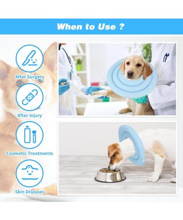 Sbayool Blue L Soft Adjustable Dog Donut Cone Collar for Post-Surgery Recovery - Anti-Licking & Comfortable - Buy Online on GoSupps.com