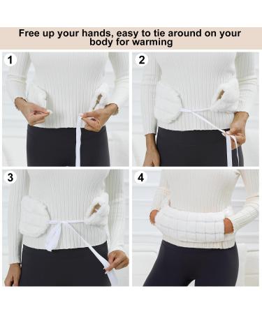 OWOZOI Long Hot Water Bottle 72cm - Soft Furry Cover with Hand Pocket & Strap | Full Body Wrap for Pain Relief & Bed Warmth - Cream - Buy Online on GoSupps.com