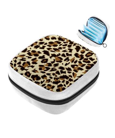 GIAPB Sanitary Napkin Storage Bag Period Bag Tampon Bag Makeup Bag Pad Pouch Leopard Print Color3157