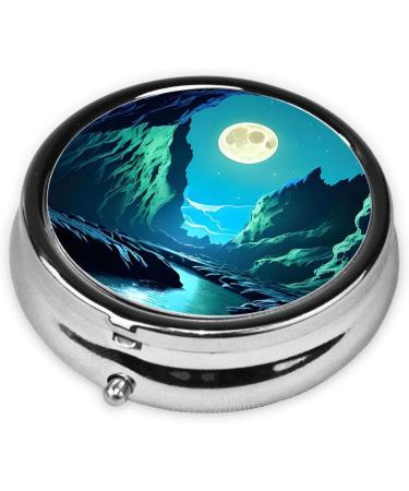 Water Moon Caveround Pill Box | 3-Compartment Portable Pill Organizer for Purse & Pocket - Travel Essential - Buy Online on GoSupps.com