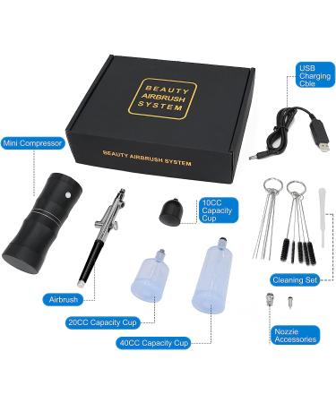 Nlapldy Airbrush Kit with Upgraded 7.4V 34PSI Air Brush Gun - Rechargeable Cordless Portable Paint Gun for Nail Art & Tattoo - 0.4mm Nozzle (Black) - Buy Online on GoSupps.com