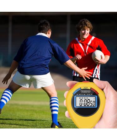 6 Pack Multi-Function Electronic Sport Stopwatch Timer - Large Display with Date, Time & Alarm - Ideal for Coaches & Referees - Yellow - Buy Online on GoSupps.com