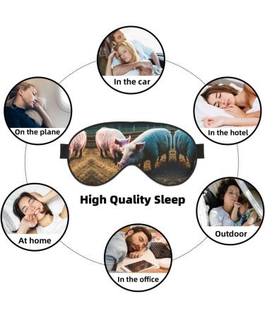 Shop Pigs in Farm Print Unisex Sleeping Eye Mask | Soft Comfortable & Light-Blocking for Relaxation - Buy Online on GoSupps.com
