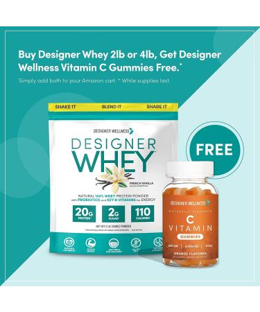 Designer Wellness Vitamin C Gummies - Gluten-Free Vegan Non-GMO - Natural Orange Flavor - 60 ct - Buy Online on GoSupps.com