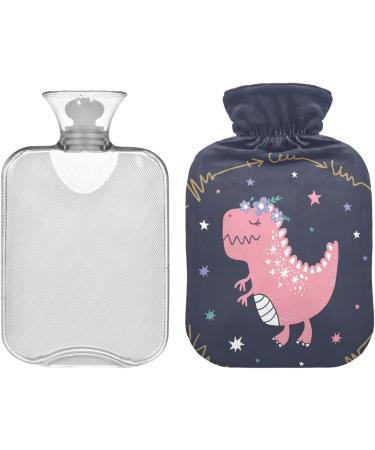 Shop Naanle Pink Dinosaurs 2L Hot Water Bottle - Transparent Cover for Pain Relief & Warmth | Ideal for Bed Hands & Feet - Buy Online on GoSupps.com