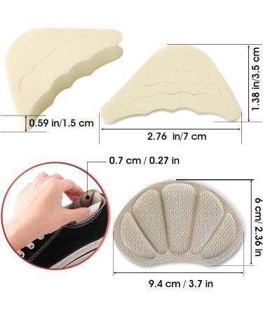 Sibba Shoe Fillers & Heel Grips Set - Adjustable Inserts for Big Shoes, Comfort Insoles and Heel Liner Pads for Ladies, Skin Color - 2 Pairs Each - Buy Online on GoSupps.com