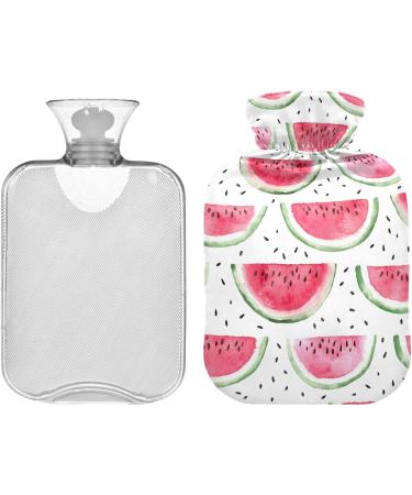 Shop Naanle Watermelon Slice Heat Bottle 1L | Transparent Hot Water Bottle with Cover for Pain Relief & Warmth Therapy - Buy Online on GoSupps.com