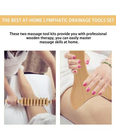 2 Pcs Wooden Gua Sha Tools for Lymphatic Drainage and Anti-Cellulite Massage - Machomby Wood Therapy - Buy Online on GoSupps.com