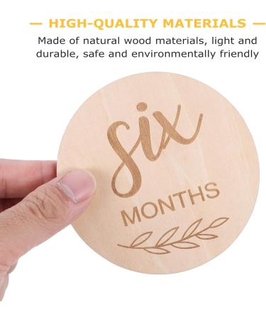 Toyvian Monthly Milestone Wooden Monthly Baby Milestone Cards Newborn Photography Props Baby Growth and Pregnancy Growth Cards Milestone Wooden Circles Milestone Cards - Buy Online on GoSupps.com