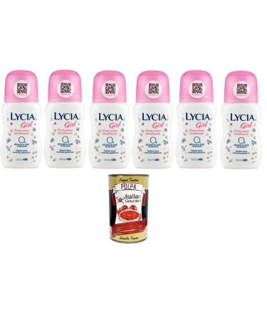 Italian Gourmet E.R. Lycia Girl Roll-on Deodorant 0% Alcohol and Aluminum Salts 6 x 50 ml + Polpa Italian Gourmet 400 g