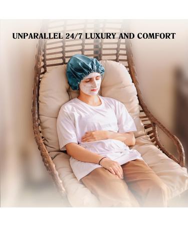 NIXISWAG 2PCS Silk Bonnet Sleep Cap for Curly Hair | Stylish Satin Hair Wrap Set for Women - Purple & Peach Pink - Buy Online on GoSupps.com