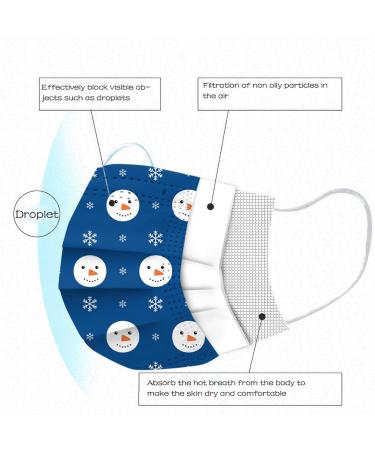 50Pcs Kids Christmas Disposable Face_Masks with Santa Elk Designs 3-Ply Breathable_Masks with Nose Wire for Holiday Party Color_i - Buy Online on GoSupps.com