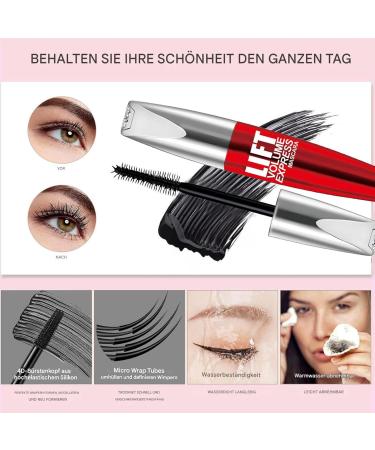  Generisch Black mascara for volume and length | Stain resistance 5D volumizing waterproof | 10g liquid eyelash makeup lifts and strengthens lashes - Buy Online on GoSupps.com