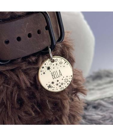 Starry Night Style Personalized Deep-Engraved Dog Cat Tag in 316 Surgical Stainless Steel with Safe Edge Polishing and Double-Sided Design - Express Your Cat's Unique Charm Starry Sky - Buy Online on GoSupps.com