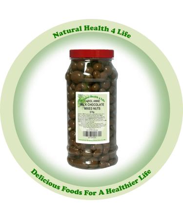 Natural Health 4 Life Carol Anne Confectionery Milk Chocolate Mixed Nuts Almond Nuts (Almonds) Brazil Nuts (Brazils) Hazelnuts Walnuts 675 g in Recyclable Gift Jar (1 Jar) - Buy Online on GoSupps.com