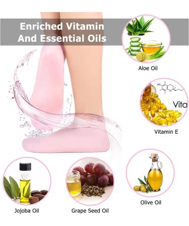 Moisturizing Silicone Socks for Women - Soft Gel Aloe Spa Pedicure Socks for Dry, Cracked Heels - Repair and Soften Rough Skin - Callus Treatment - 1 Pair - Buy Online on GoSupps.com