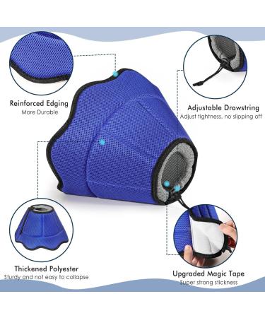 Buy VAVOPAW SCHNECHRAUSE Adjustable Protective Cat Collar - Breathable & Recyclable Dog Collar for Post-Op Recovery - Size L in Blue/Gray - International Shipping Available - Buy Online on GoSupps.com