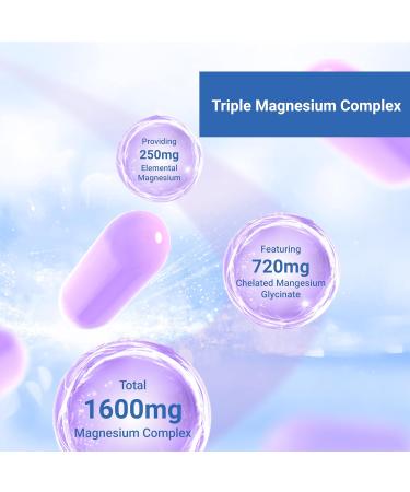 Naturalis Vegan Triple Magnesium Complex | Chelated Glycinate Citrate & Oxide 1600mg Delivers 250mg Elemental Magnesium | Easily Absorbed for Stress Muscle Heart Bone Support* | 60 Softgels 60 Count (Pack of 1) - Buy Online on GoSupps.com