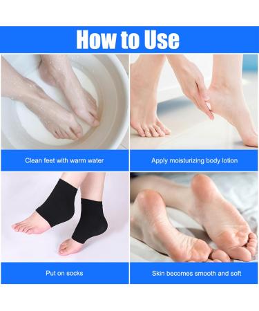 PetGlimmer 4 Pairs Moisturizing Heel Socks Gel Heel Socks Reusable Toeless Spa Socks for Women Gel Heel Socks Soft Breathable Ventilate Heel Open Toe for Dry Hard Chapped Skin - Buy Online on GoSupps.com