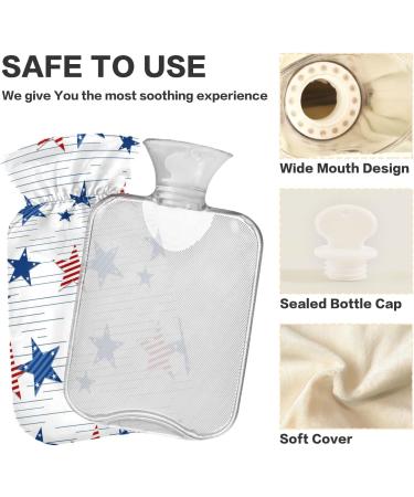 Independence Memorial Day Hot Water Bottle with Cover - 1L Small Warm-Up Bag for Pain Relief & Therapy | BPA-Free - Buy Online on GoSupps.com