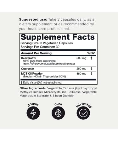 1600mg Resveratrol Blend with MCT Oil - Ultra High Purity, Third-Party Tested - Optimal NAD Supplement - Buy Online on GoSupps.com