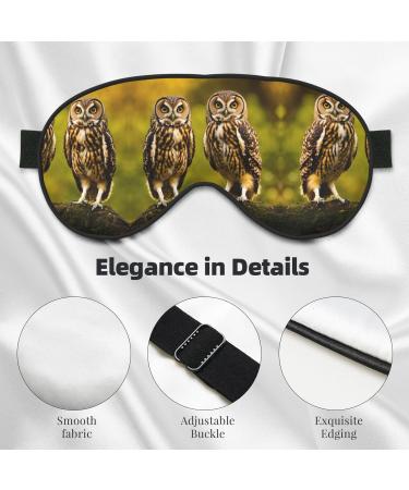 Cute Brown Cartoon Owls Unisex Sleeping Eye Mask | Soft Comfortable Light-Blocking | International Shipping Available - Buy Online on GoSupps.com