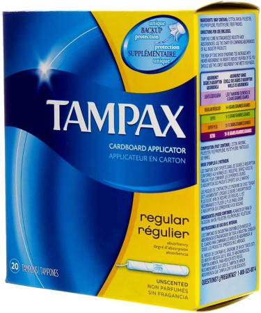 Buy Tampax Tampons with Flushable Cardboard Applicator - Regular Size - 20 ct - International Shipping Available - Buy Online on GoSupps.com