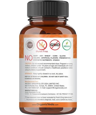 Organic Veda Triphala Capsules 2000mg - Ayurvedic Herbal Supplement for Colon, Digestive & Immune System - 120 Veggie Caps - Buy Online on GoSupps.com